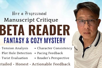beta read critique fantasy cozy mystery manuscript for tension plot holes twists
