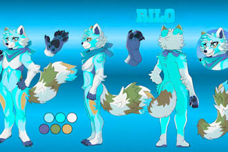 draw fursona reference sheet furry oc anthro character furry art