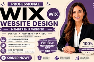 build wix website design, setup wix membership website, wix website redesign