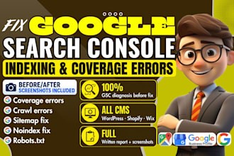 fix google search console indexing, coverage errors and sitemap issues