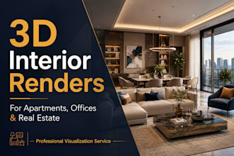 create 3d interior renders for apartments offices and real estate