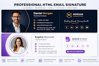 clickable HTML email signature on gmail outlook apple mail HTML email signature