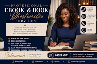 be your ghostwriter to help for non fiction ebook and book
