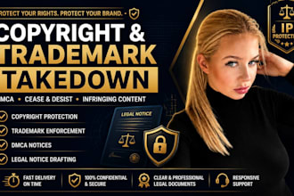draft trademark takedown, copyright takedown, cease and desist letters