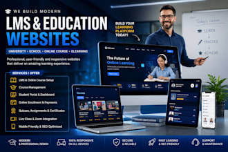 build lms online course university school elearning education website platform