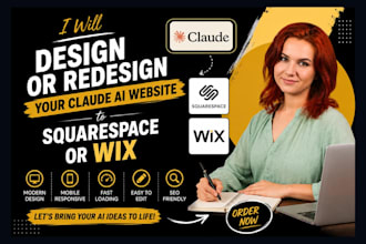 design or redesign your claude ai website to squarespace website, wix studio