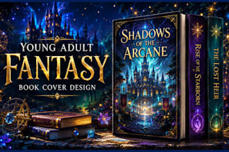 design a young adult fantasy book cover for indie authors