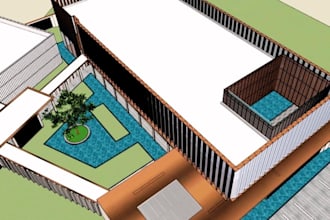 design 3d modern golf clubhouse, country club, and resort clubhouse