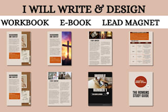 design a professional ebook or workbook, canva lead magnet, presentation