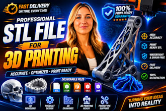 create, repair or modify stl files for 3d printing and redesign 3d cad model