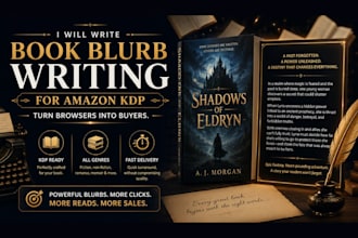 write your book blurb that sells on amazon KDP