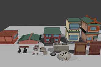 3d game assets, textured, optimized