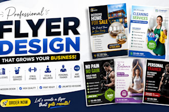 design real estate house flyer cleaning service personal trainer gydm yoga flyer