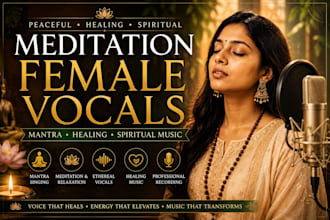 create beautiful female mantra vocals for meditation and healing music