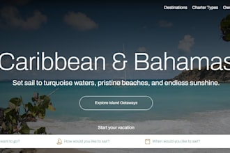 design a luxury cruise yacht charter boat rental and marine tourism website