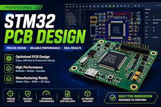 design stm32 pcb, embedded c firmware and hardware prototype