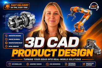do product design, cad design technical drawing, industrial or mechanical design