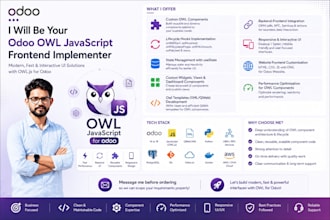 be your odoo owl javascript frontend implementer
