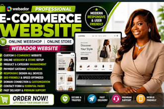 create an ecommerce website, online webshop, online store webador website