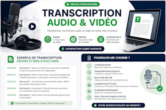 je retranscrirai vos fichiers audio et vidéo avec précision