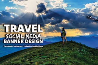 design eye catching travel social media banner ads