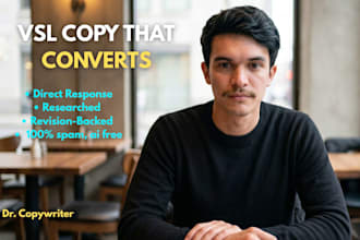 write a high converting vsl script and video sales letter copy