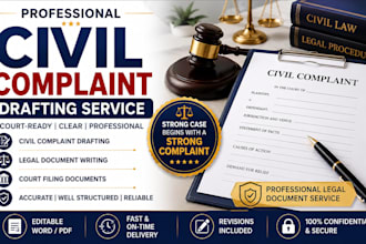 draft professional civil complaint, legal complaint, and court filing documents