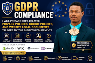 draft gdpr privacy policy, cookie policy, and compliance documents