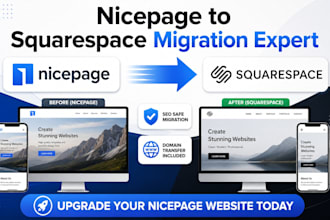 migrate nicepage to squarespace website with SEO domain transfer