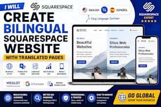create bilingual squarespace website with translated pages and language switcher