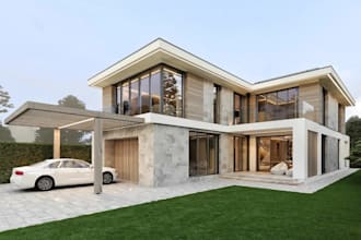 renovate modern 3d exterior villa design, facade design and realistic 3d render