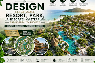 design large scale resort, park, landscape, masterplan and hospitality project