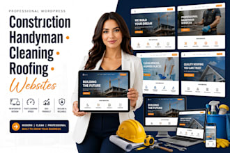 design a construction, handyman, cleaning, or roofing wordpress website