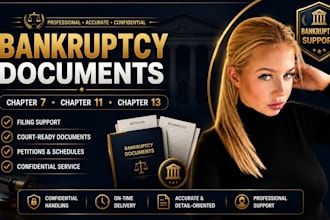 prepare bankruptcy documents for chapter 7, 11 and 13 filings