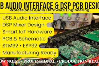 design custom low noise usb audio interface, dsp audio hardware and pcb