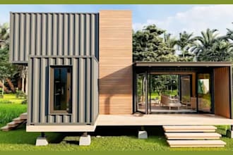 design tiny house, shipping container home, cabin, adu with stunning 3d render