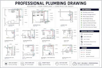 create professional plumbing drawings and autocad plumbing plans