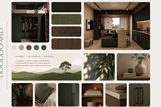 create a professional interior design mood board