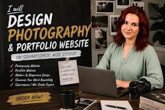 design photography website, portfolio website on squarespace website, wix studio