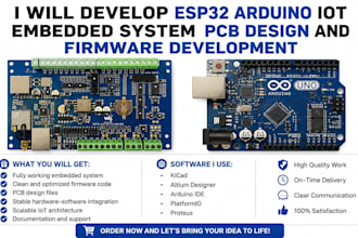 develop esp32 arduino iot embedded system pcb design and firmware development