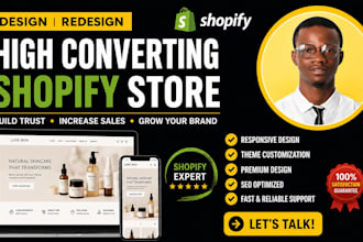 design, redesign shopify website ecommerce shopify store build ecommerce store