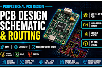 do pcb design pcb circuit schematic and pcb routing service for your projects