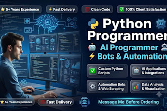be python programmer, ai programmer, bots and automation