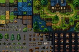 design pixel art game tilesets rpg maker tilemaps and sprite sheets rideshare