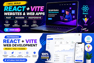 build a modern react vite website or web application