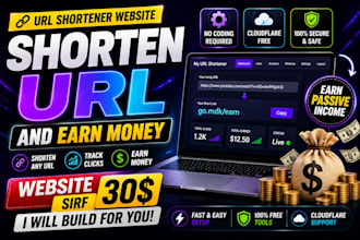 build a professional URL shortener website with admin panel
