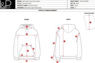 tech pack fashion design, tech pack clothing, technical drawing
