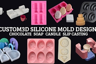 design custom 3d silicone chocolate candle soap mold design print stl