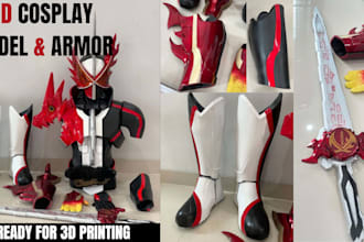 custom 3d cosplay model armor helmet cosplay props mask and stl for 3d printing