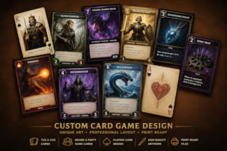 design custom card game cards board game artwork for playing card tabletop games
